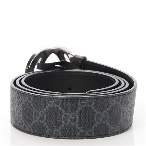 gucci interlocking g belt gg supreme black|Gucci belt with tiger buckle.